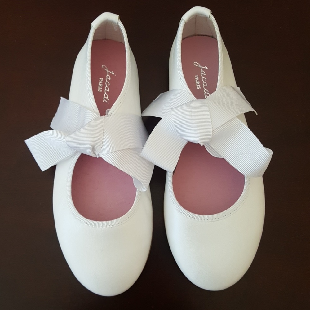 White Ribbon tie ballet flat